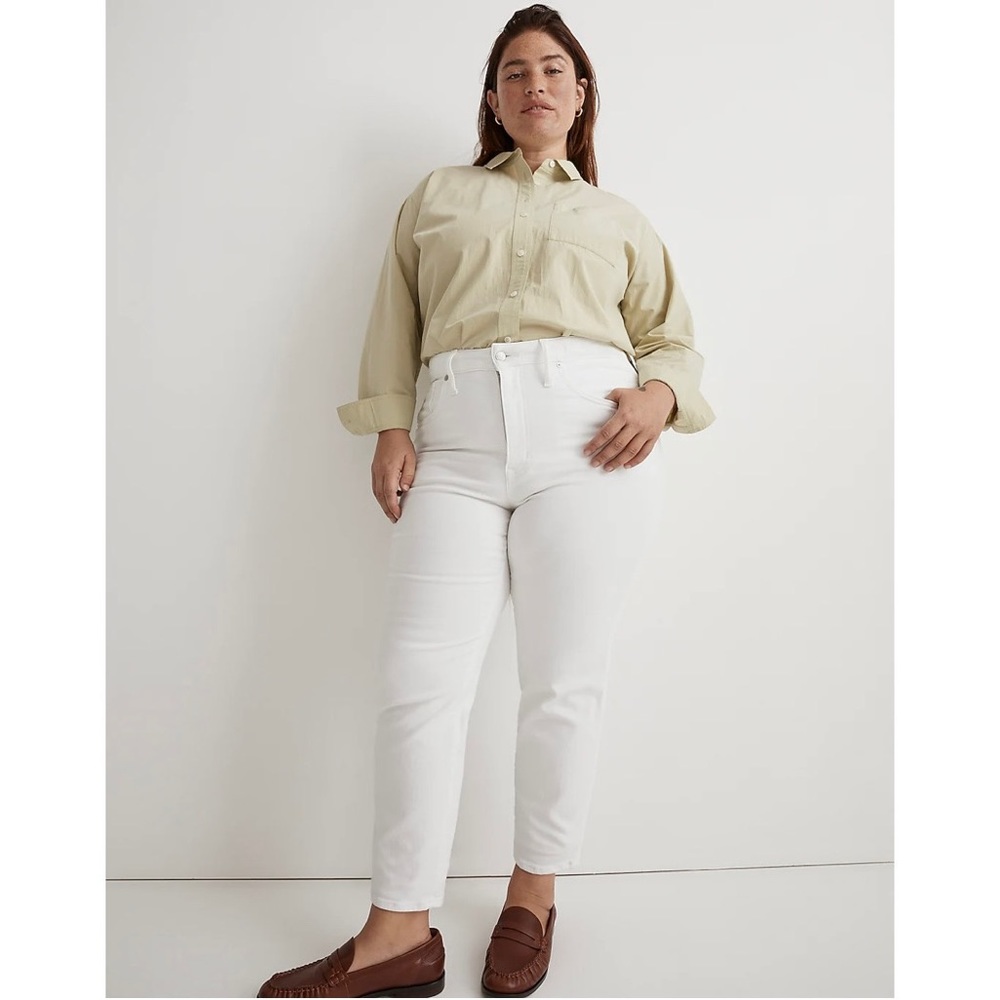 NWT Madewell Plus Stovepipe Jeans Pure White